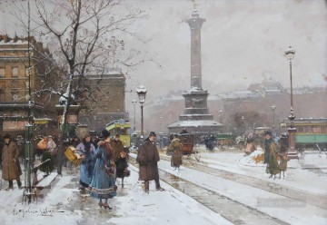 La Place de la Bastille Eugène Galien parisino Pinturas al óleo
